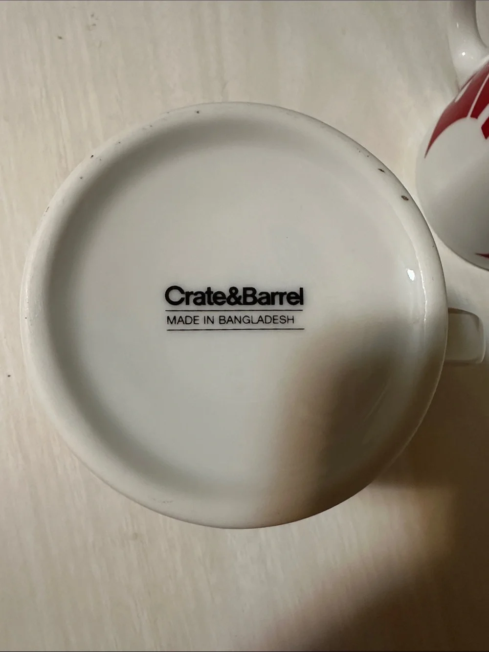 Crate & Barrel Festive Red Snowman Ceramic Mug - Set of 2